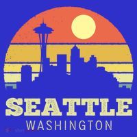 Seattle Washington Vintage Sunset City Needle Retro Style Funny Gift Tank Top