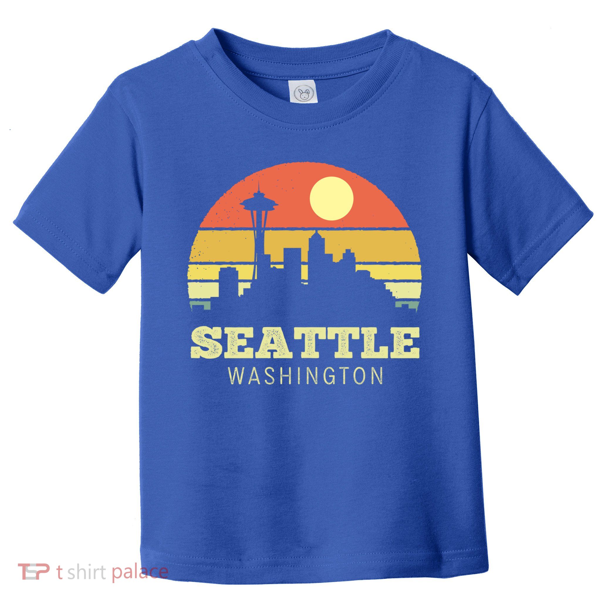 Seattle Washington Vintage Sunset City Needle Retro Style Funny Gift Toddler T-Shirt