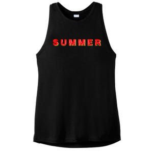 Summer Watermelon Vacation Ladies PosiCharge Tri-Blend Wicking Tank