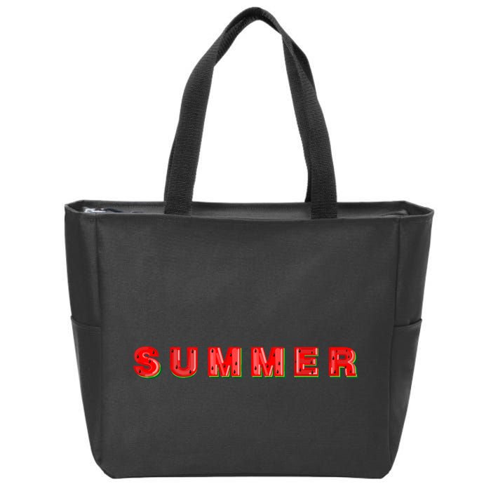 Summer Watermelon Vacation Zip Tote Bag