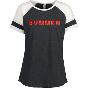 Summer Watermelon Vacation Enza Ladies Jersey Colorblock Tee