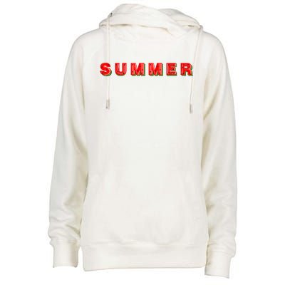 Summer Watermelon Vacation Womens Funnel Neck Pullover Hood