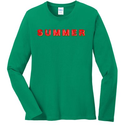 Summer Watermelon Vacation Ladies Long Sleeve Shirt