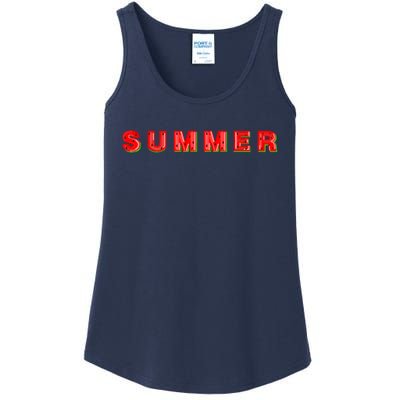 Summer Watermelon Vacation Ladies Essential Tank