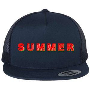 Summer Watermelon Vacation Flat Bill Trucker Hat