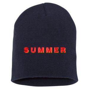 Summer Watermelon Vacation Short Acrylic Beanie