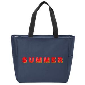 Summer Watermelon Vacation Zip Tote Bag