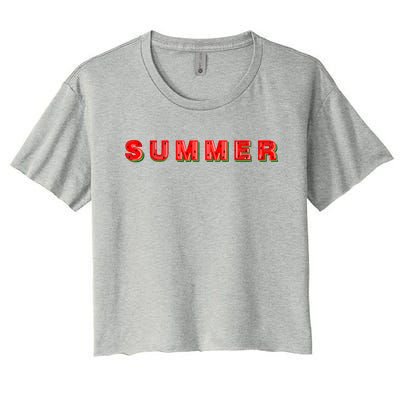 Summer Watermelon Vacation Women's Crop Top Tee