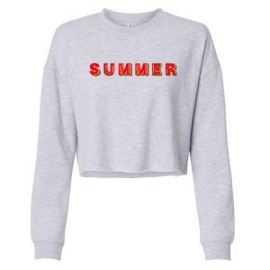 Summer Watermelon Vacation Cropped Pullover Crew