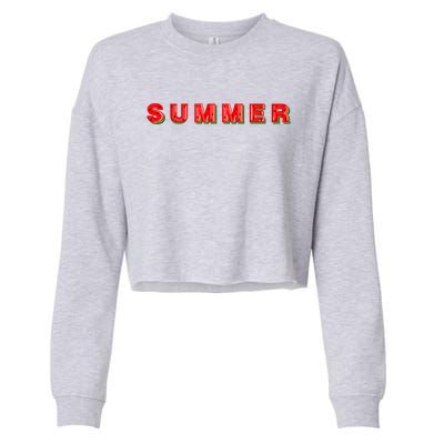 Summer Watermelon Vacation Cropped Pullover Crew