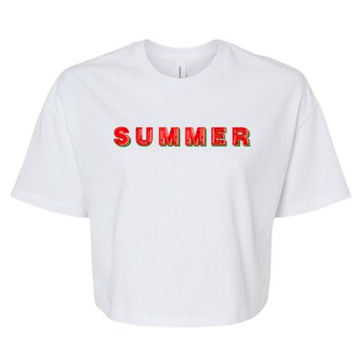 Summer Watermelon Vacation Bella+Canvas Jersey Crop Tee