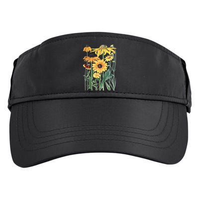 Sunflower Wildflower Vintage Botanical Plant Gardening Adult Drive Performance Visor