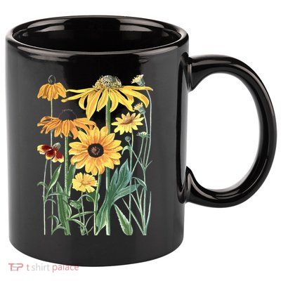 Sunflower Wildflower Vintage Botanical Plant Gardening 11oz C Handle Ceramic Mug