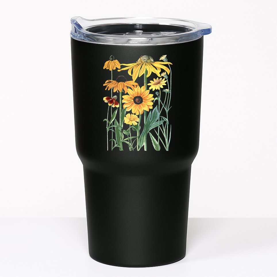 Sunflower Wildflower Vintage Botanical Plant Gardening Tumbler