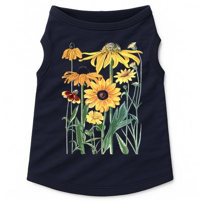 Sunflower Wildflower Vintage Botanical Plant Gardening Doggie Tank