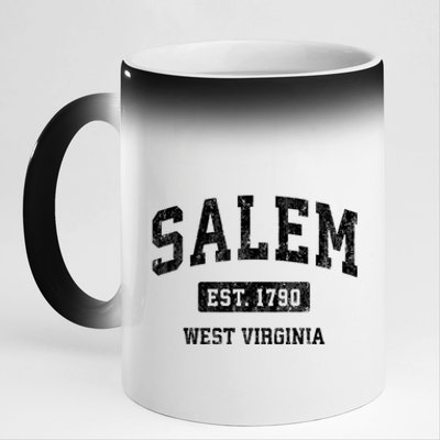 Salem West Virginia Wv Vintage Athletic Sports 11oz Black Color Changing Mug