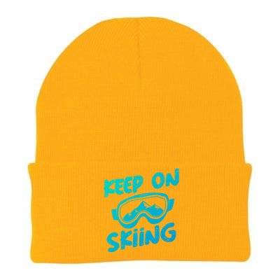 Ski Winter Vacation Keep On Skiing Cute Gift Knit Cap Winter Beanie