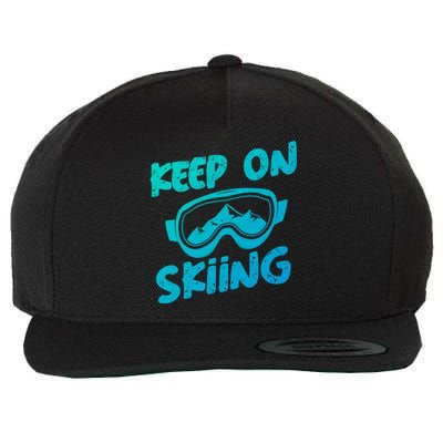 Ski Winter Vacation Keep On Skiing Cute Gift Wool Snapback Cap