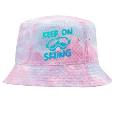 Ski Winter Vacation Keep On Skiing Cute Gift Tie-Dyed Bucket Hat