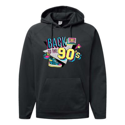 S WoS Vintage Retro Back To 90S Graphic Design Performance Fleece Hoodie