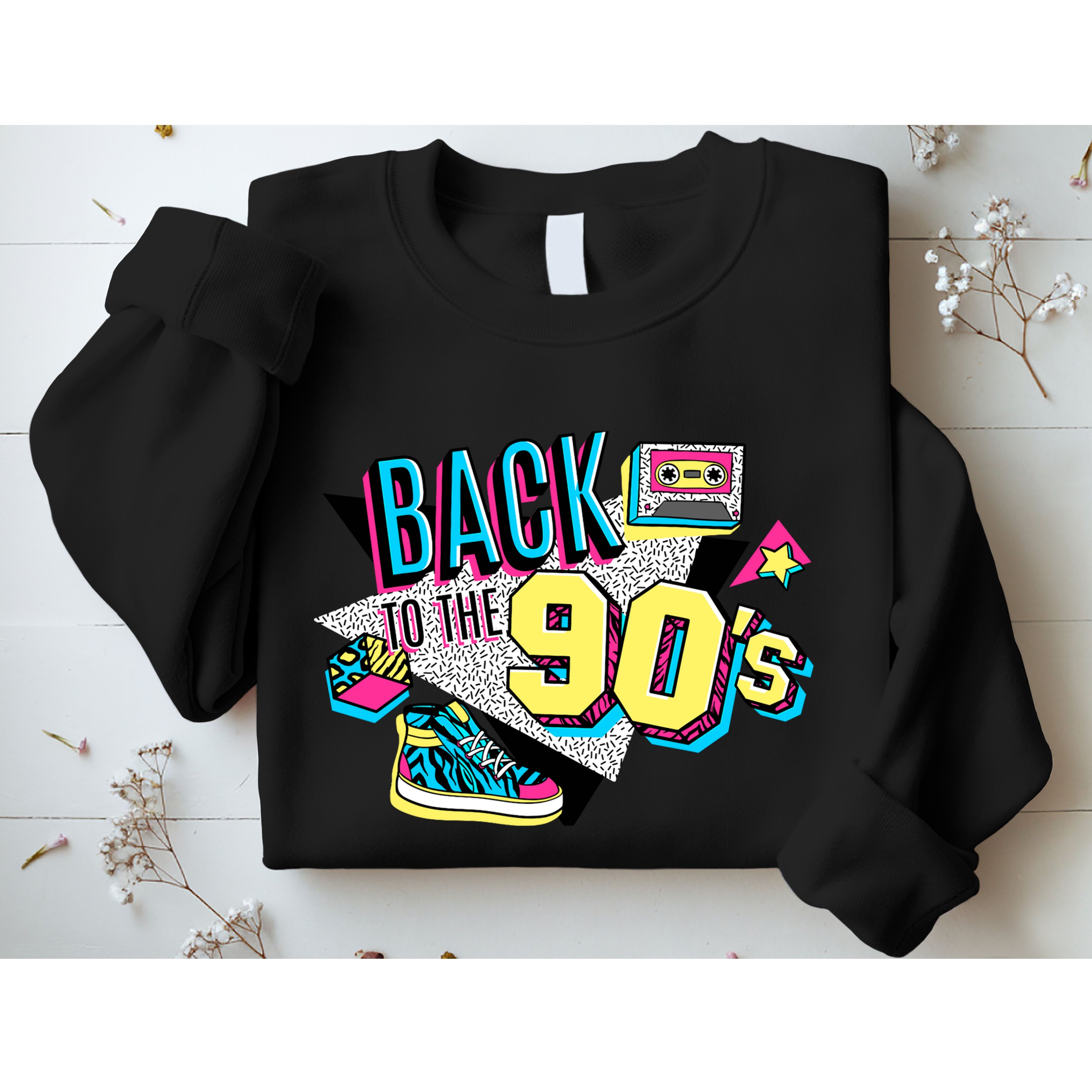 S WoS Vintage Retro Back To 90S Graphic Design Sweatshirt