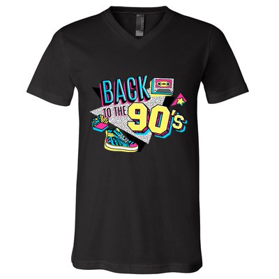 S WoS Vintage Retro Back To 90S Graphic Design V-Neck T-Shirt