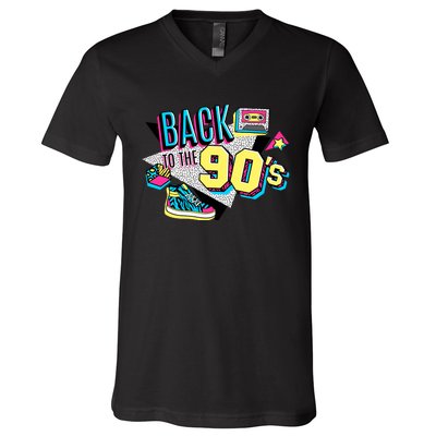 S WoS Vintage Retro Back To 90S Graphic Design V-Neck T-Shirt