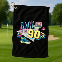 S WoS Vintage Retro Back To 90S Graphic Design Golf Towel