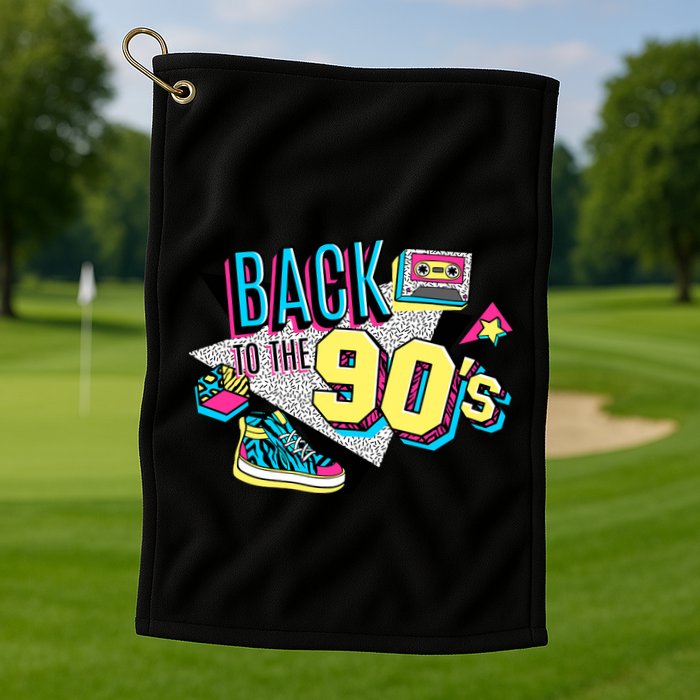 S WoS Vintage Retro Back To 90S Graphic Design Golf Towel