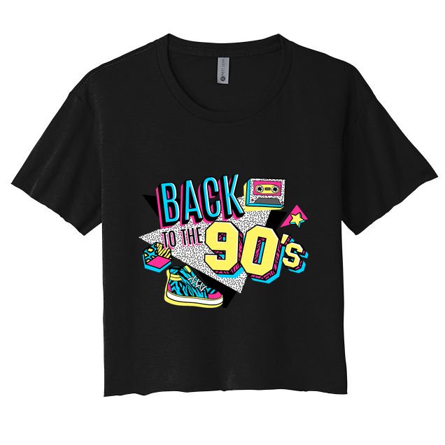 S WoS Vintage Retro Back To 90S Graphic Design Crop Top