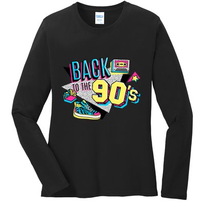 S WoS Vintage Retro Back To 90S Graphic Design Ladies Long Sleeve Shirt
