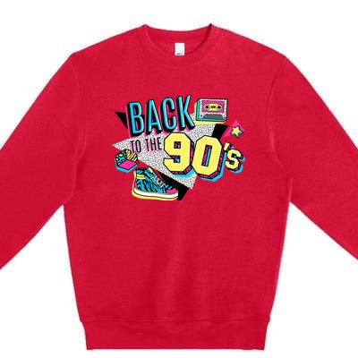 S WoS Vintage Retro Back To 90S Graphic Design Premium Crewneck Sweatshirt