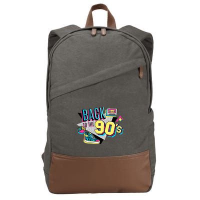 S WoS Vintage Retro Back To 90S Graphic Design Cotton Canvas Backpack