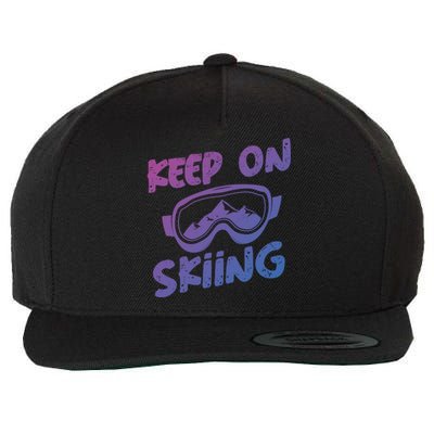 Ski Winter Vacation Keep On Skiing Cute Gift Wool Snapback Cap