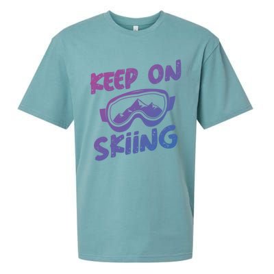 Ski Winter Vacation Keep On Skiing Cute Gift Sueded Cloud Jersey T-Shirt