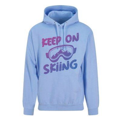 Ski Winter Vacation Keep On Skiing Cute Gift Unisex Surf Hoodie