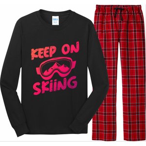 Ski Winter Vacation Keep On Skiing Cute Gift Long Sleeve Pajama Set