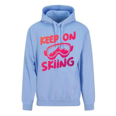 Ski Winter Vacation Keep On Skiing Cute Gift Unisex Surf Hoodie