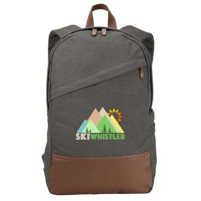 Ski Whistlerretro Vintage Whistler Bc Cotton Canvas Backpack