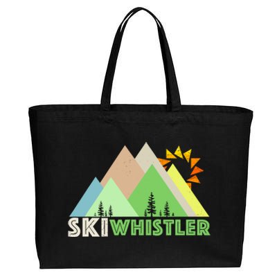 Ski Whistlerretro Vintage Whistler Bc Cotton Canvas Jumbo Tote