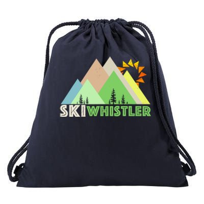 Ski Whistlerretro Vintage Whistler Bc Drawstring Bag