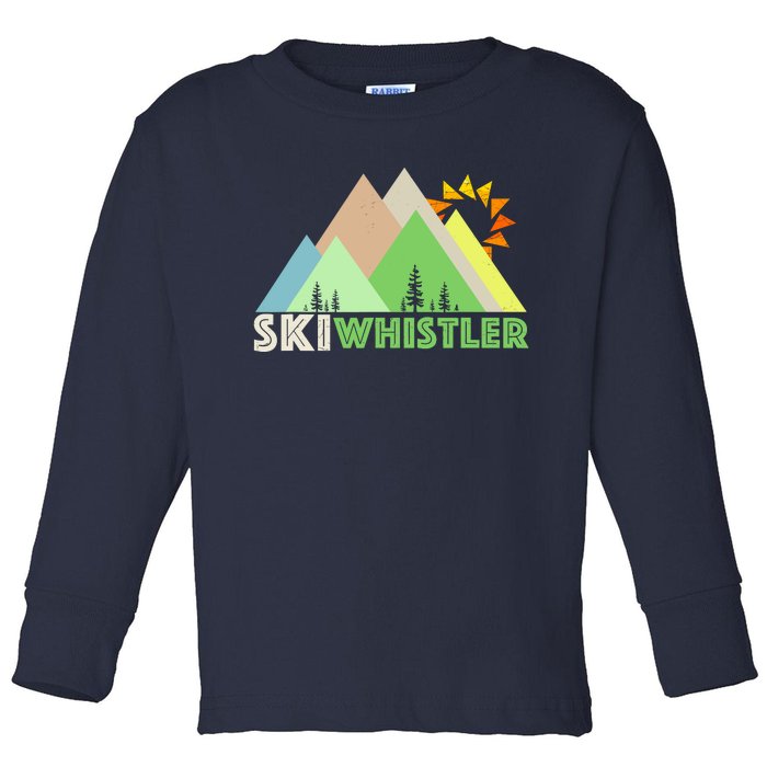 Ski Whistlerretro Vintage Whistler Bc Toddler Long Sleeve Shirt