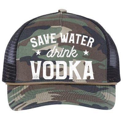 Save Water Vodka Alcohol Liquor Ing Gift Retro Rope Trucker Hat Cap