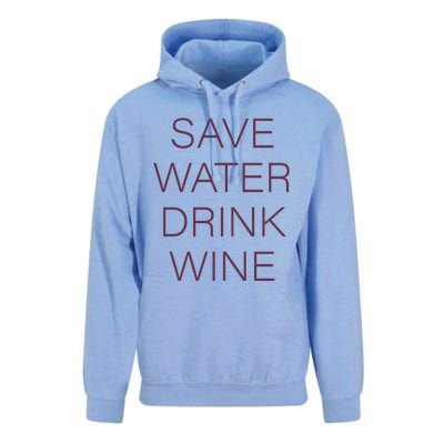 Save Water Wine Typographic Gift Unisex Surf Hoodie