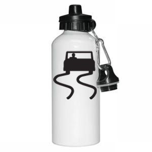 Slippery When Wet Caution Roadside Sign Aluminum Water Bottle