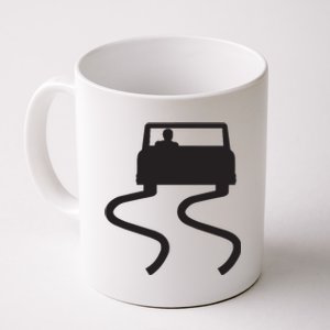 Slippery When Wet Caution Roadside Sign Coffee Mug