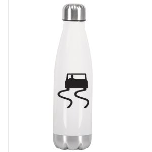 Slippery When Wet Caution Roadside Sign Stainless Steel Insulated Water Bottle