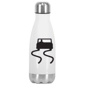 Slippery When Wet Caution Roadside Sign Stainless Steel Insulated Water Bottle