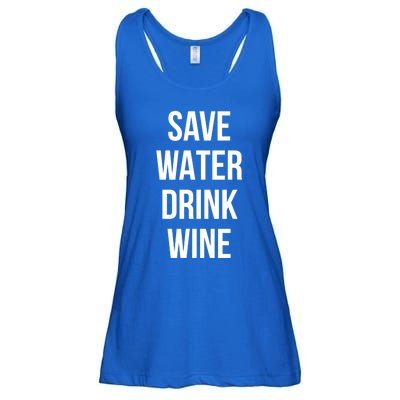 Save Water Wine Lover Meaningful Gift Ladies Essential Flowy Tank