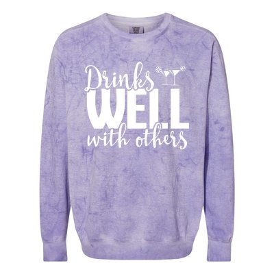 S Well With Others Funny Alcohol Cocktail Party Gift Colorblast Crewneck Sweatshirt